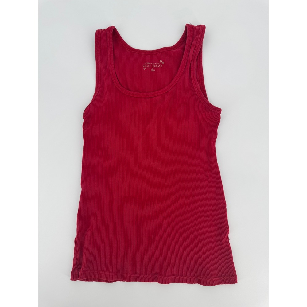 Old Navy Womens Ribbed Scoop Neck Tank Top Red Size Small Sleeveless Layering